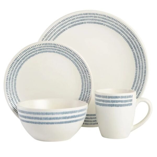 16-Piece Dinnerware Set Plates Sets for Home Dinner Set Dishes and Plate Set White Stoneware3925