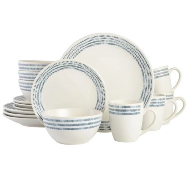 16-Piece Dinnerware Set Plates Sets for Home Dinner Set Dishes and Plate Set White Stoneware3925
