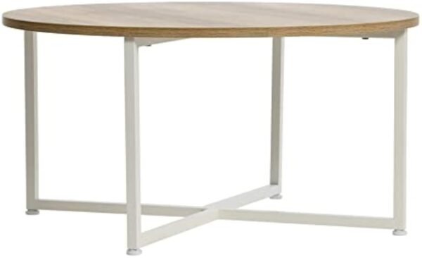 Household Essentials Coffee Table, Coastal Oak, Distressed White