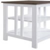 3-Tier End Table in Driftwood/White Finish MDF Construction Modern Square Design 15.75" x 15.75" x 23.75"