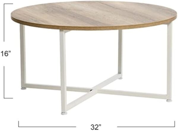 Household Essentials Coffee Table, Coastal Oak, Distressed White