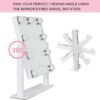 Makeup Vanity Mirror with Lights, 10X Magnification Hollywood Lighted Mirror with 9 Dimmer Led Bulbs, Plug in Light-up Beauty Mirror, Touch Screen Lighted Table Set Mirror, 360°Rotation(White)