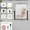 Classic Makeup Mirror with Lights, Lighted Vanity Mirror with Dimmable Light, Smart Control, Memory, Adjustable Warm White/Natural/Daylight, Birthday Wedding Gift, 360°Rotation (13in. Black)