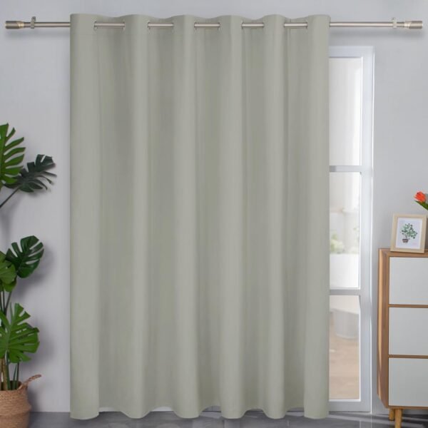6175snTHBrL._AC_SL1500.jpg Linen Textured 100% Blackout Curtain 100x96 Inch Extra Wide Patio Sliding Door Curtain Solid Thermal Insulated Room Curtain for Bedroom, Living Room (1 Panel, White)