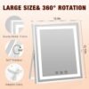 Hollywood Vanity Mirror with Lights, 10''x12'' Memory Makeup Mirror with 3 Color Modes Tabletop Vanity Lighted Mirror with Smart Touch Control, Gifts for Christmas Housewarming Gifts