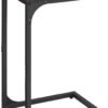 C-Shaped End Table, Small Side Table for Couch, Sofa Table with Metal Frame for Living Room, Bedroom, Bedside, Rustic Brown and Black