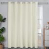61Fu1pI8goL._AC_SL1500.jpg Linen Textured 100% Blackout Curtain 100x96 Inch Extra Wide Patio Sliding Door Curtain Solid Thermal Insulated Room Curtain for Bedroom, Living Room (1 Panel, White)
