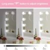Makeup Vanity Mirror with Lights, 10X Magnification Hollywood Lighted Mirror with 9 Dimmer Led Bulbs, Plug in Light-up Beauty Mirror, Touch Screen Lighted Table Set Mirror, 360°Rotation(White)