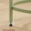 Round Side Table, Glass End Table with Metal Frame, Laurel Green Coffee Table with Modern Style, for Living Room, Balcony, Bedroom, Laurel Green