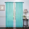 2 Pack: Basic Rod Pocket Sheer Voile Window Curtain Panels - Assorted Colors (White, 84 in. Long)