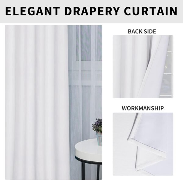 61MHAI58j4L._AC_SL1500.jpg Linen Textured 100% Blackout Curtain 100x96 Inch Extra Wide Patio Sliding Door Curtain Solid Thermal Insulated Room Curtain for Bedroom, Living Room (1 Panel, White)