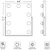 Hollywood Vanity Mirror with Lights, Vanity Makeup Mirror with 9 LED Bulbs, 3 Color Lighting Modes, U-Shaped Bracket, Smart Touch Control