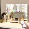 Vanity/Makeup Mirror with Lights,10X Magnification,Large Hollywood Lighted Vanity Mirror with 15 Dimmable LED Bulbs,3 Color Modes,Touch Control for Bedroom,Tabletop or Wall-Mounted