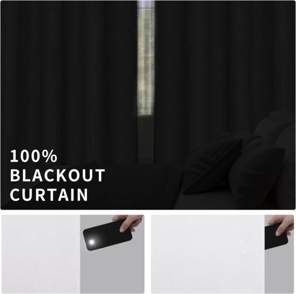 61asr_XcQKL._AC_SL1500.jpg Linen Textured 100% Blackout Curtain 100x96 Inch Extra Wide Patio Sliding Door Curtain Solid Thermal Insulated Room Curtain for Bedroom, Living Room (1 Panel, White)