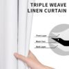 61dQ0HNhyZL._AC_SL1500.jpg Linen Textured 100% Blackout Curtain 100x96 Inch Extra Wide Patio Sliding Door Curtain Solid Thermal Insulated Room Curtain for Bedroom, Living Room (1 Panel, White)