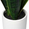 Fake Snake Plant 16" Faux Potted Plant Artificial Snake Plant with White Ceramic Pot Sansevieria Plant Perfect for House Modern Living Room Office Housewarming Gift Indoor Decor