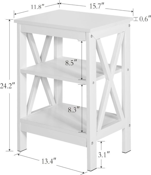 Modern Nightstands Side End Table Night Stand with Storage Shelf for Bedroom,Living Room, Set of 1, White(one)