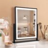 Makeup Mirror with Lights, Fashion Lighted Vanity Mirror with Dimmable Light, Smart Control, Adjustable Warm White/Natural/Daylight, Birthday Wedding Gift, 360°Rotation (Black, 13inch)