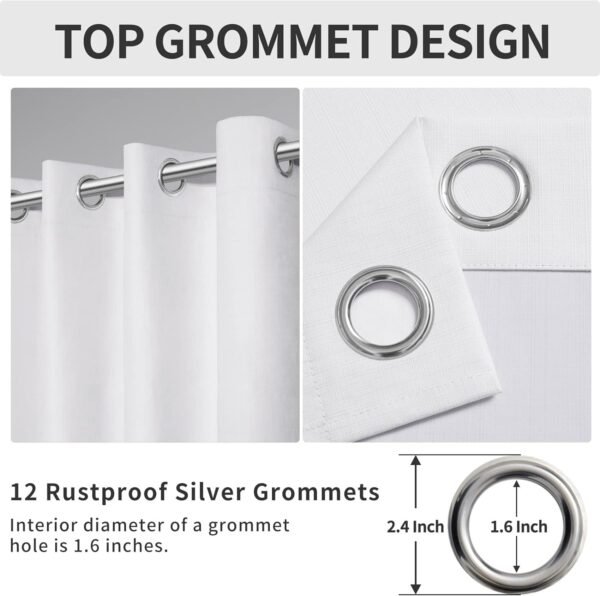 710R7mgP0NL._AC_SL1500.jpg Linen Textured 100% Blackout Curtain 100x96 Inch Extra Wide Patio Sliding Door Curtain Solid Thermal Insulated Room Curtain for Bedroom, Living Room (1 Panel, White)