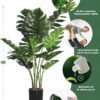 Artificial Monstera Plant 4FT Tall Fake Swiss Cheese Potted Faux Tropical Floor Plants Indoor Decorative House Palm Trees for Home Office Living Room Decor
