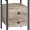 Nightstand, Bedside Table with 2 Drawers and Storage Shelves, Side End Table, Sofa Table for Living Room, Bedroom, Accent Furniture, Easy Assembly, Rustic Brown and Black BF43BZ01G2