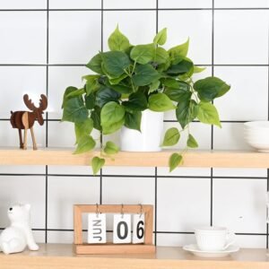 Faux Plants Indoor with Plastic Pots, Realistic Small Fake Plants, Fake Plants with Pothos, Fake Potted Plants, Artificial Plant for Home Shelf Bathroom Kitchen Office Indoor Outdoor Decor