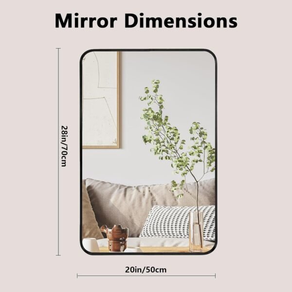 Bathroom Wall Mirror -20x28 Vanity Mirrors Large Wall-Mounted Makeup Mirror Over Sink for Bedroom/Farmhouse/Entrance, Black Rectangle Framed Anti-Rust Shatterproof Mirrors