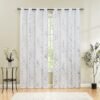 Tree Print Yellow Grey and White Curtains for Living Room Windows - Linen Textured Grommet Branches Pattern Window Treatment Set for Bedroom - 50" W x 96" L - (2 Panels)