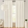 100% Blackout Shield Linen Blackout Curtains 84 Inches Long 2 Panels Set, Blackout Curtains for Bedroom, Thermal Insulated Rod Pocket Window Curtains & Drapes Living Room, 50W X 84L, Beige