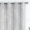 Tree Print Yellow Grey and White Curtains for Living Room Windows - Linen Textured Grommet Branches Pattern Window Treatment Set for Bedroom - 50" W x 96" L - (2 Panels)