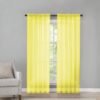 2 Pack: Basic Rod Pocket Sheer Voile Window Curtain Panels - Assorted Colors (White, 84 in. Long)