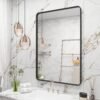 71BzV4doKQL._AC_SL1500.jpg 20x30 Silver Bathroom Mirror, Silver Wall Mirror for Vanity, Brushed Metal Framed Rectangle Mirror, Anti-Rust, Brushed Nickel,Shatterproof, Round Corners(Horizontally/Vertically)