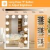 Vanity Mirror with Lights, Makeup Mirror with Lights Lighted Makeup Mirror with 3 Color Lighting Modes and 12 Dimmable Bulbs, Detachable 5X Magnification, Smart Touch Control, 360°Rotation, White