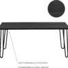 Lavish Home Coffee Table with Hairpin Legs - Modern Industrial Style Home Decor - Woodgrain-Look and Steel Accent Living Room Furniture (Black)