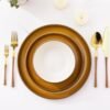 Ceramic Dinnerware Sets, 12 Pieces Amber Yellow Stoneware Dinnerware Set, Plates and Bowls Sets, Dishwasher & Microwave Safe | Service for 4
