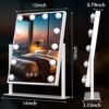 Vanity Mirror with Lights 14" x 19", Lighted Makeup Mirror 12 Dimmable Bulb, Smart Touch Hollywood Vanity Mirror, 3 Color Temperature, White