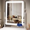 Makeup Vanity Mirror with Lights 15.2" Large LED Lighted Mirror, Hollywood Make Up Mirror with Lighting for Bedroom Tabletop, Smart Touch, Detachable 10X Magnification 360° Rotation, (White)