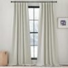 Faux Linen Curtains 90 inches Long for Doorway, Pinch Pleated Thick Room Darkening Window Treatments Noise Reducing Privacy for Living Room/Bedroom, Natural, W34 x L90, 2 Panels