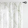 Tree Print Yellow Grey and White Curtains for Living Room Windows - Linen Textured Grommet Branches Pattern Window Treatment Set for Bedroom - 50" W x 96" L - (2 Panels)
