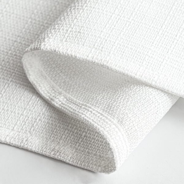 White Faux Linen Textured Curtains 72 Inch Length 2 Panels Set for Living Room Bedroom Privacy Casual Weave Farmhouse Burlap Semi Sheer Grommet Top Light Filtering Window Drapes, W37 x L72