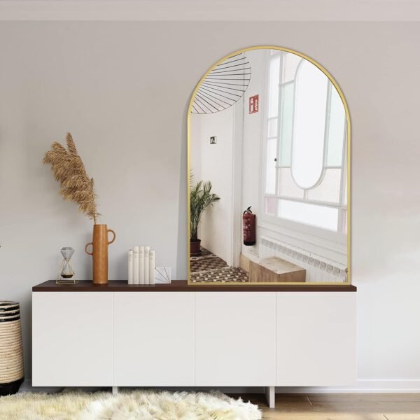 Arched Wall Mirror for Bathroom,Mirrors for Wall,24''x36'',Vanity Mirror for Bedroom Dresser, Entryway, Living Room, Metal Frame (36''x24'',Gold)