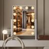 Vanity Mirror with Lights 14" x 19", Lighted Makeup Mirror 12 Dimmable Bulb, Smart Touch Hollywood Vanity Mirror, 3 Color Temperature, White