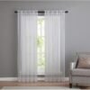 2 Pack: Basic Rod Pocket Sheer Voile Window Curtain Panels - Assorted Colors (White, 84 in. Long)