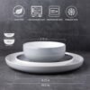 Ceramic Dinnerware Sets,Double Color Glaze Plates and Bowls Set,Highly Chip and Crack Resistant | Dishwasher & Microwave Safe | Round Dishes Set Service for 4 (12pc)