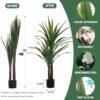 Dracaena Indoor Plant 4ft Tall Faux Plant Indoor Large Fake Plants Potted Yucca Tree Tropical Floor Plant Artificial Silk Palm Trees for Home Office Store Decor Housewarming Gift