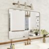 71hjMqWnuVL._AC_SL1500.jpg 20x30 Silver Bathroom Mirror, Silver Wall Mirror for Vanity, Brushed Metal Framed Rectangle Mirror, Anti-Rust, Brushed Nickel,Shatterproof, Round Corners(Horizontally/Vertically)