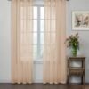 Odor Neutralizing Sheer Voile Grommet Window Curtain for Bedroom or Living Room (1 Panel), 59 in x 120 in, Ivory