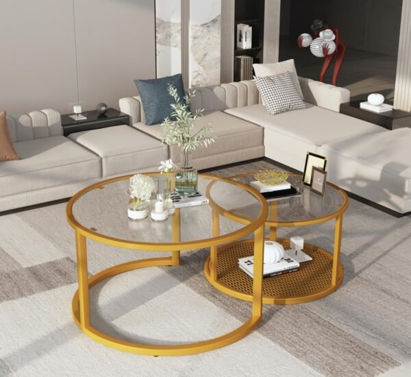 Marble Coffee Table, Faux Marble Top Rectangular Coffee Table with Gold Metal Frame, 2 Tier Living Room Table for Living Room, Office, Balcony, 40 Inch, White and Gold