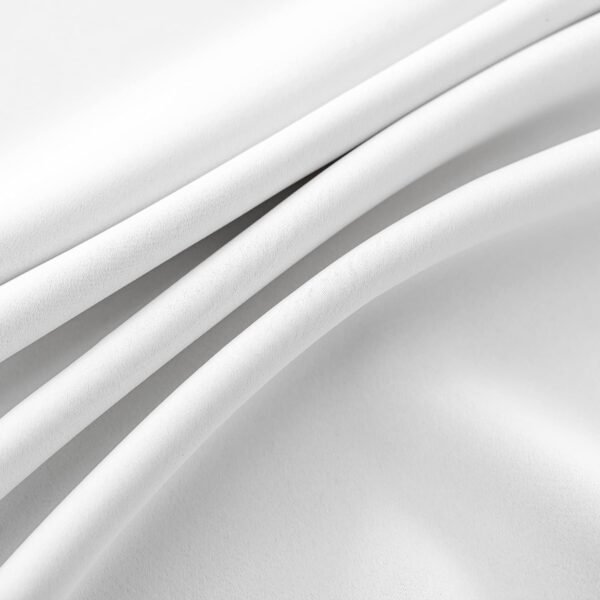 Pure White Pinch Pleat Curtain 52" W x 63" L Solid Thermal Insulated 50% Blackout Patio Door Curtain Panel Drape for Traverse Rod and Track with Tieback, (One Panel)