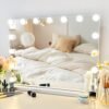 Vanity Mirror with Lights, Makeup Mirror with Lights,3 Color Lighting Modes Detachable 10X Magnification Mirror Touch Control,360°Rotation, White.
